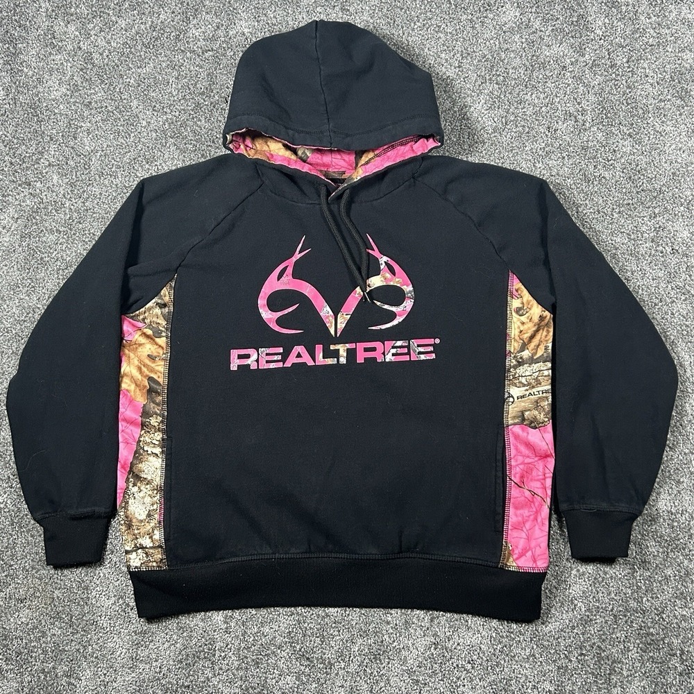 RealTree pink Camo Pullover Hoodie‎ Mens Small Hunting Camouflage Sweater